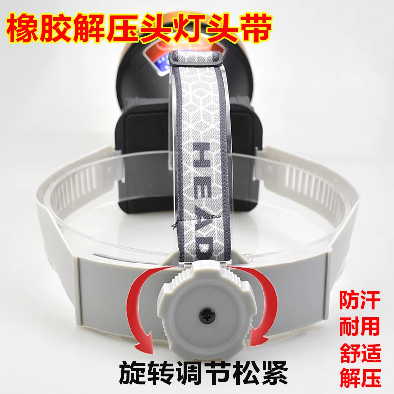 头灯带子加厚耐用高弹力松紧带头带可调节大小强光头灯固定配件