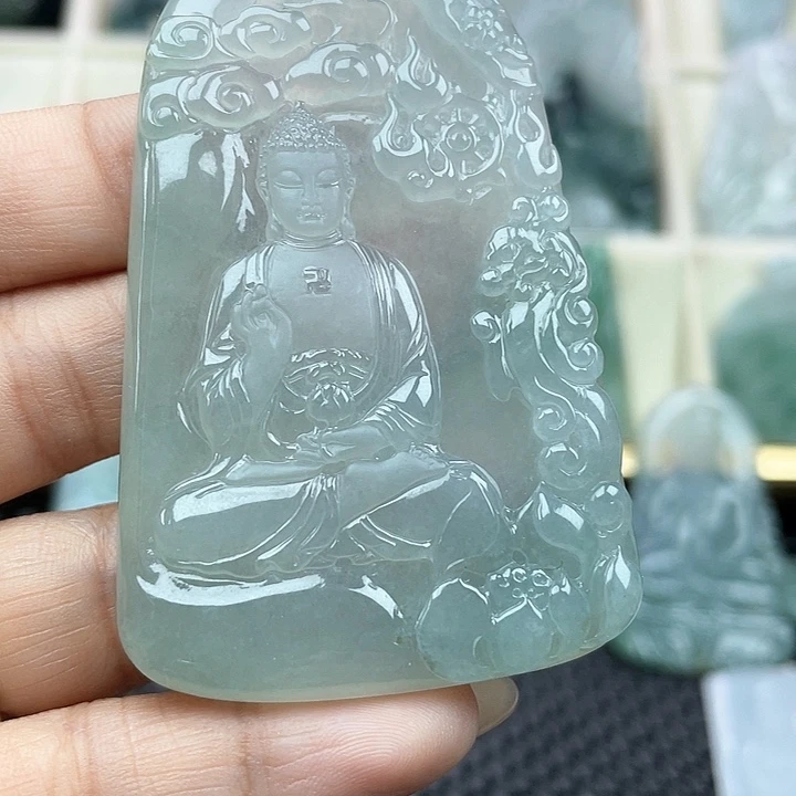 颈饰未镶嵌翡翠微**扬天然翡翠阿弥陀佛