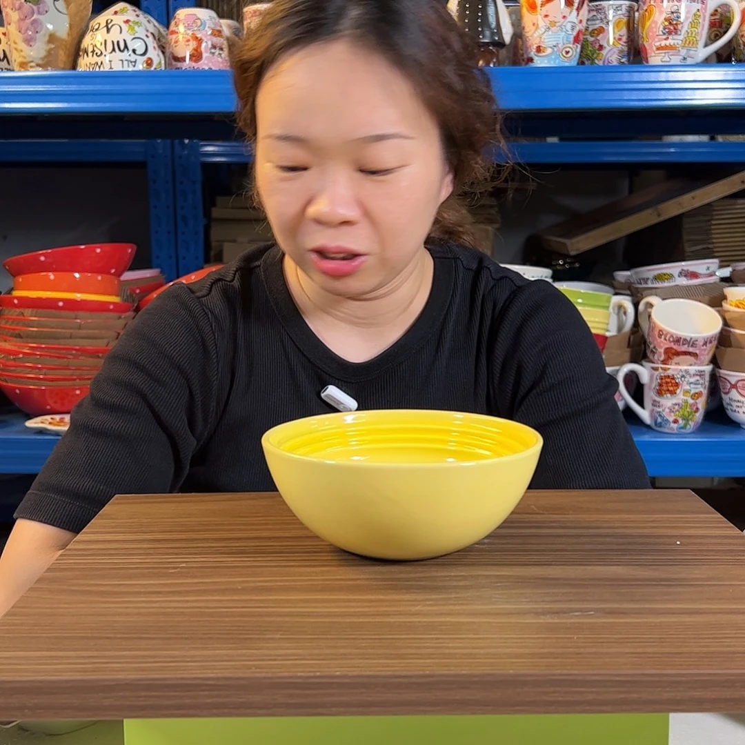 陶瓷黄色温哥华面碗