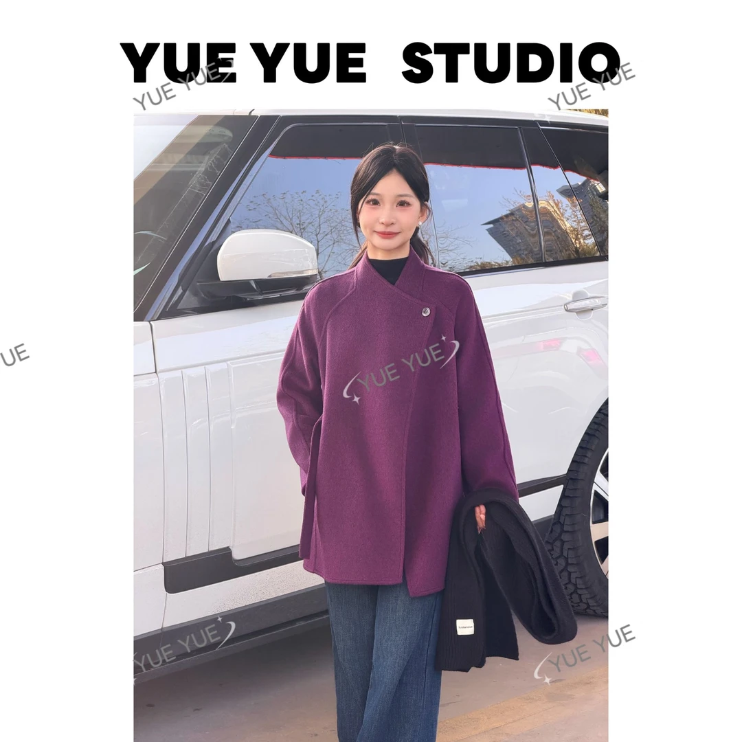 贵奢级琥珀流光-腰带细节拉满！秋冬双面羊毛气质简约大衣外套