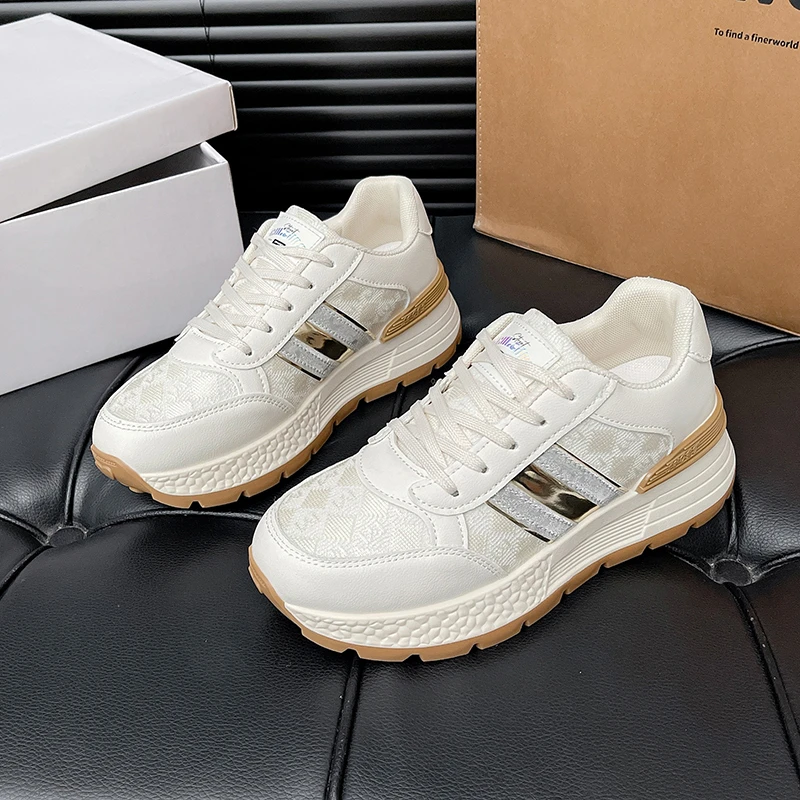 芯宛筠 小蜜蜂厚底2025复古百搭休闲鞋运动鞋