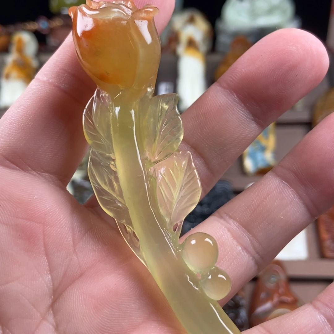 未镶嵌岫玉手把件