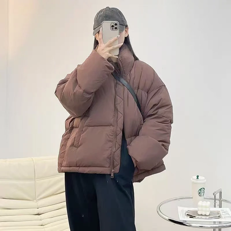 短款面包服外套女冬季加厚韩系设计感服小个子棉衣