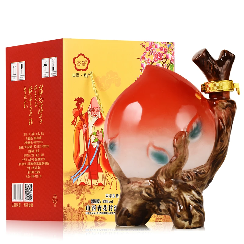 杏浒寿桃原浆酒53度清香型白酒53度