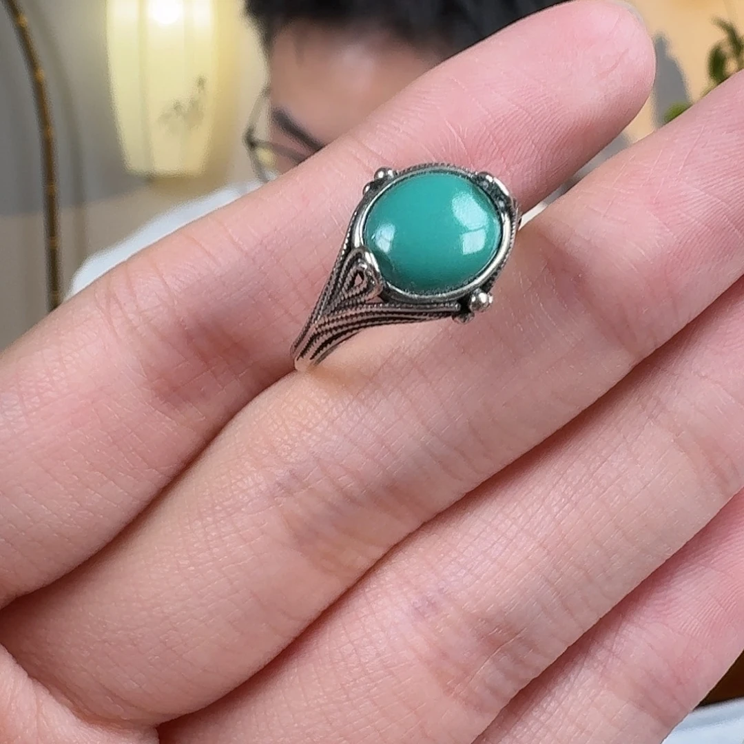 绿松石银S925镶嵌珠宝奇石49