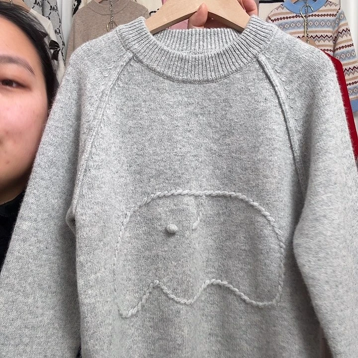 灰色刺绣大象150尺码