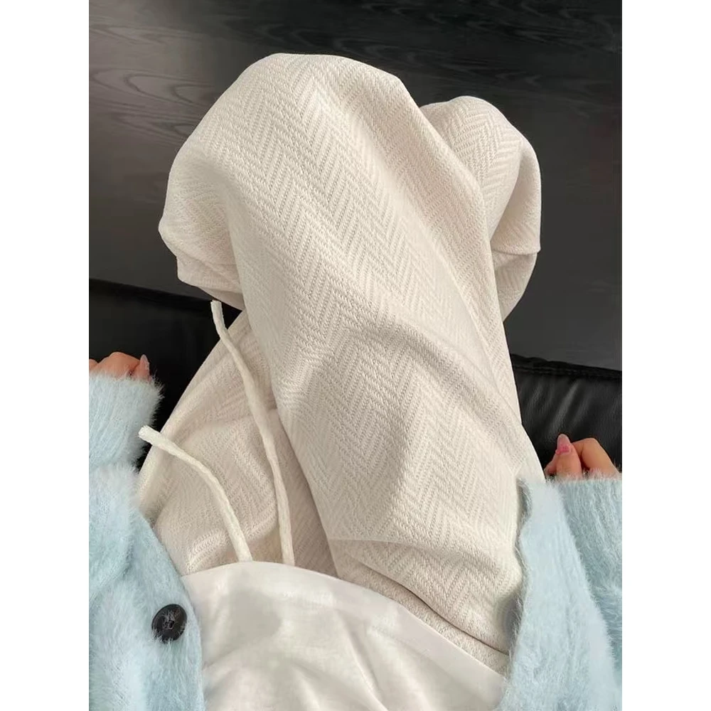 大码女装秋冬韩系时尚潮流垂坠感阔腿休闲裤高腰显瘦直筒裤子2061商品图