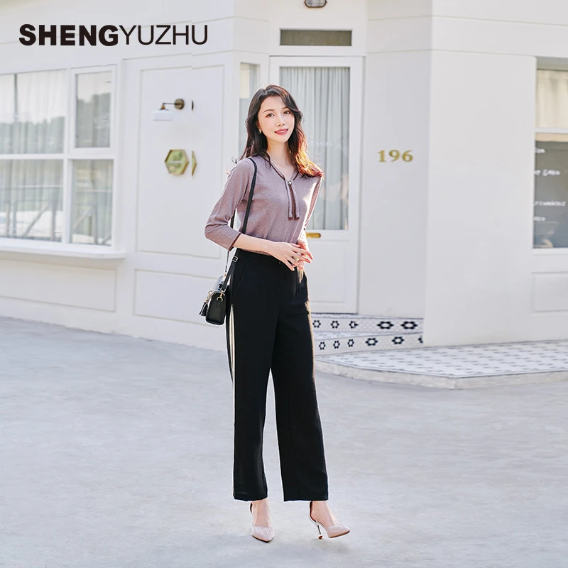 声雨竹官方旗舰店新款女士阔腿裤商场同款高腰显瘦裤子高级感