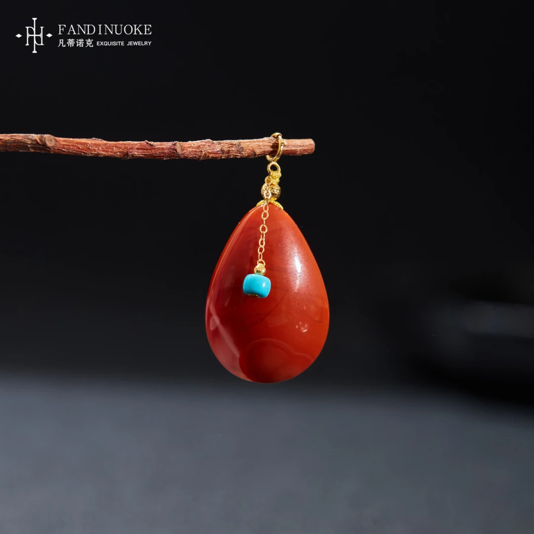 【加加专属】    18K南红水滴吊坠多样性发一#XYGD281016-A