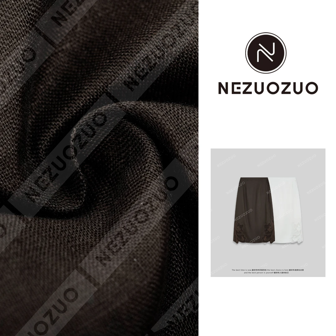 NEZUOZUO【海浪花半裙】100亚麻/镂空设计/老钱慵懒镂空纸片半身裙