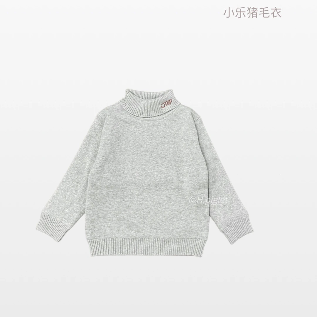 小乐猪2025新款双层加厚保暖毛衣高领棉线针织热力蓄温内衬