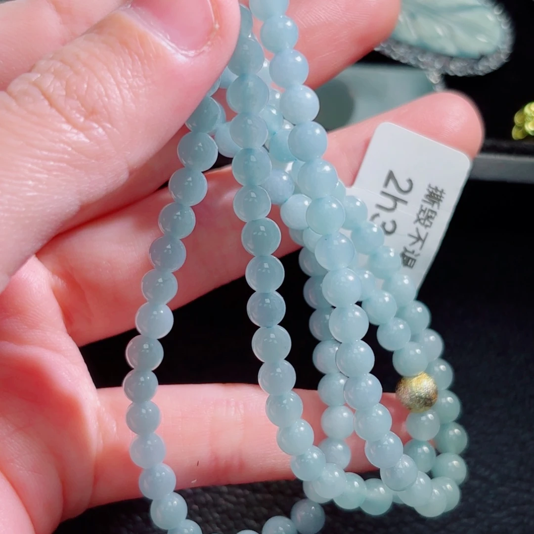 翡翠颈饰未镶嵌珠链5mm