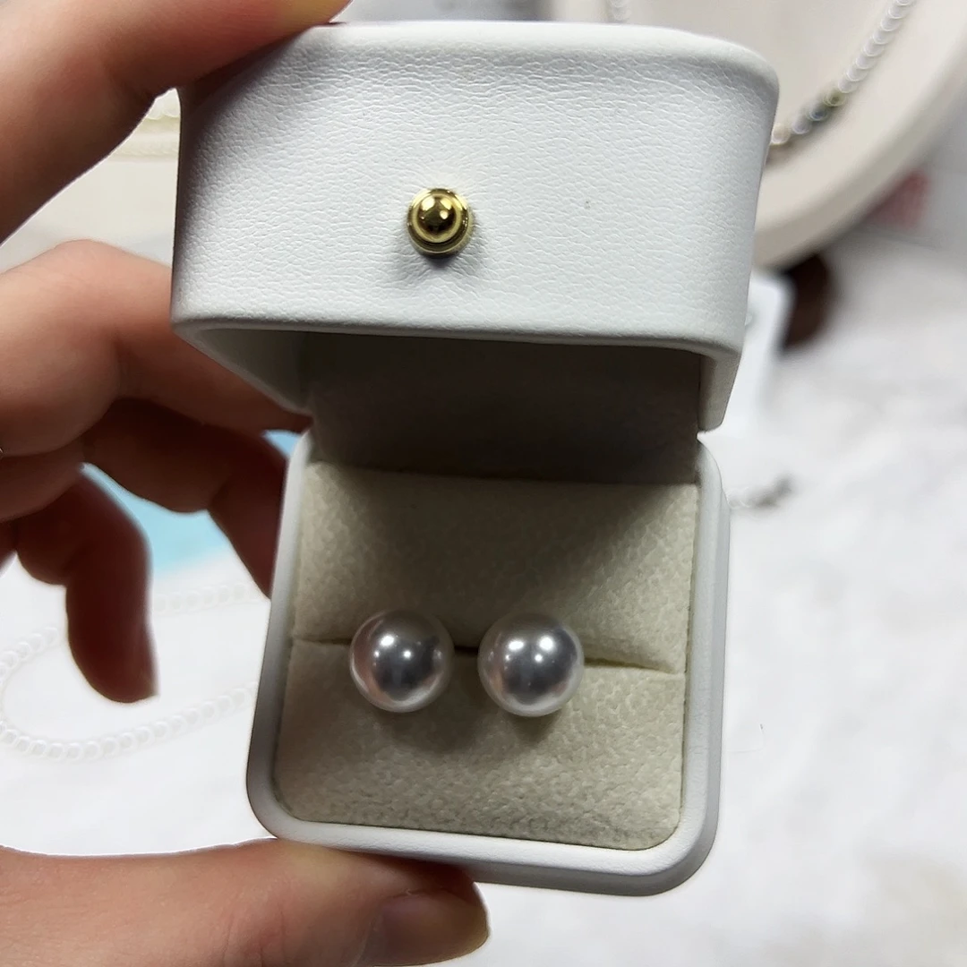 非金属925银白珠耳钉