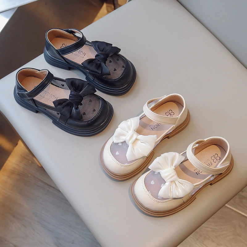 女童小皮鞋2025春秋新款玛丽珍透气网面公主鞋洋气黑色演出鞋