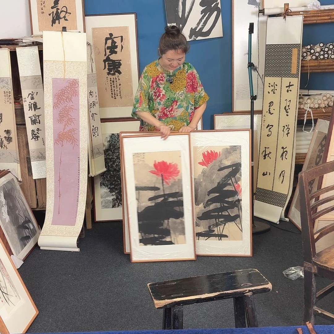 晨***生书法手写手绘字画带框