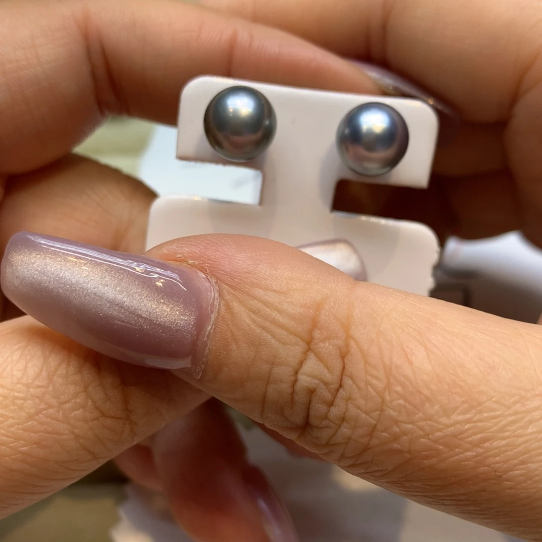 银S925镶嵌耳饰海水珍珠