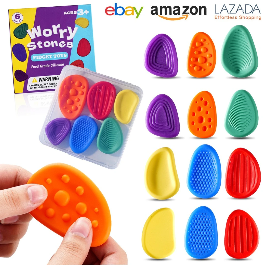 正版感官石ADHD解压玩具柔软硅胶纹理担忧石捏捏乐益智力