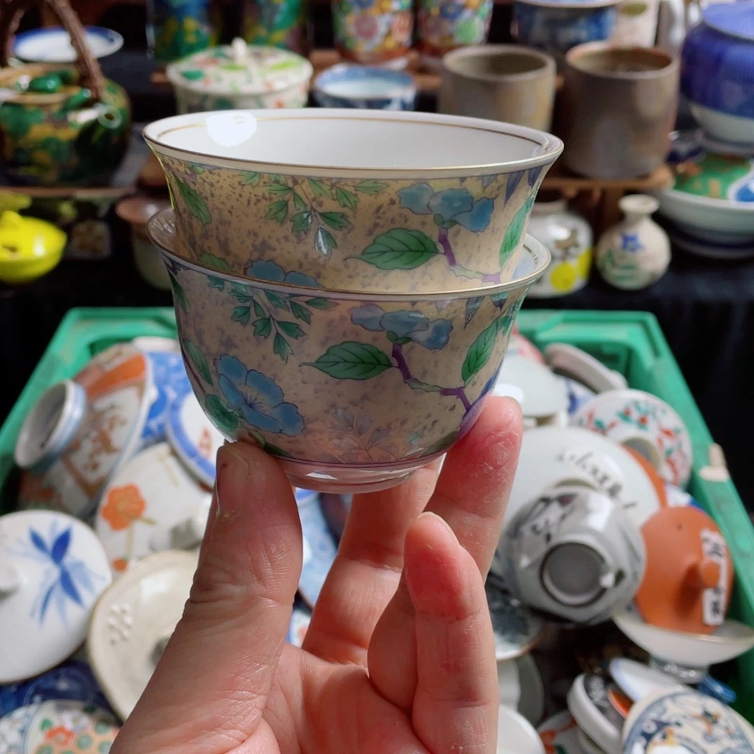 瓷片金彩库山杯哈哈哈