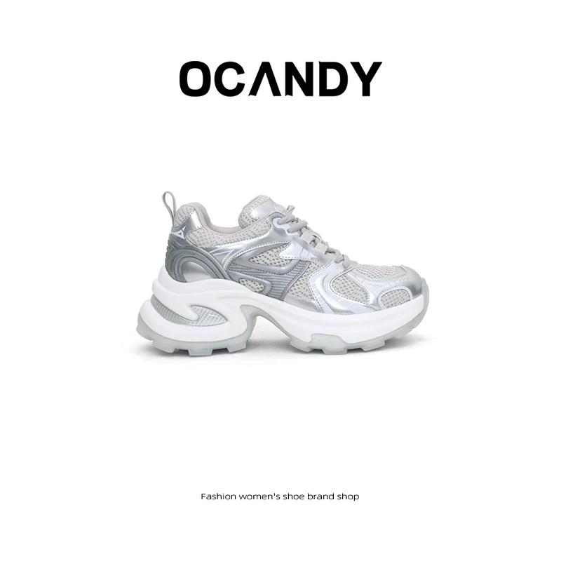 大叔家增高7.5cm网面透气百搭休闲厚底老爹鞋 LH24B5700