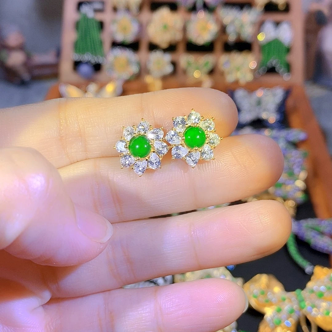 吊坠(不含链)银S925镶嵌翡翠