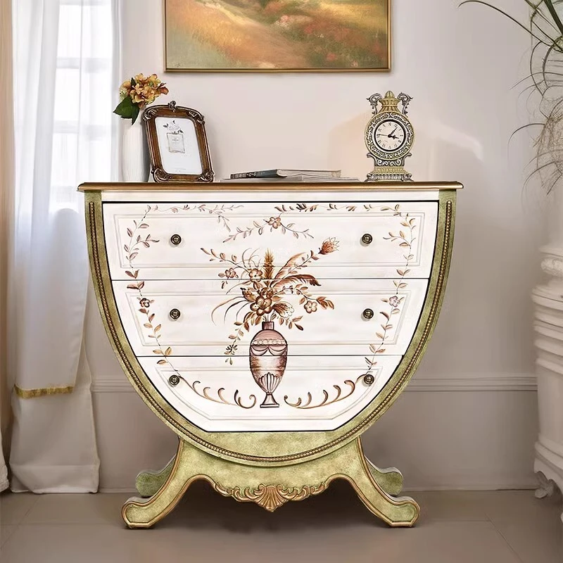 美式玄关柜 U型斗柜屏风隔断客厅装饰边柜收纳储物柜228