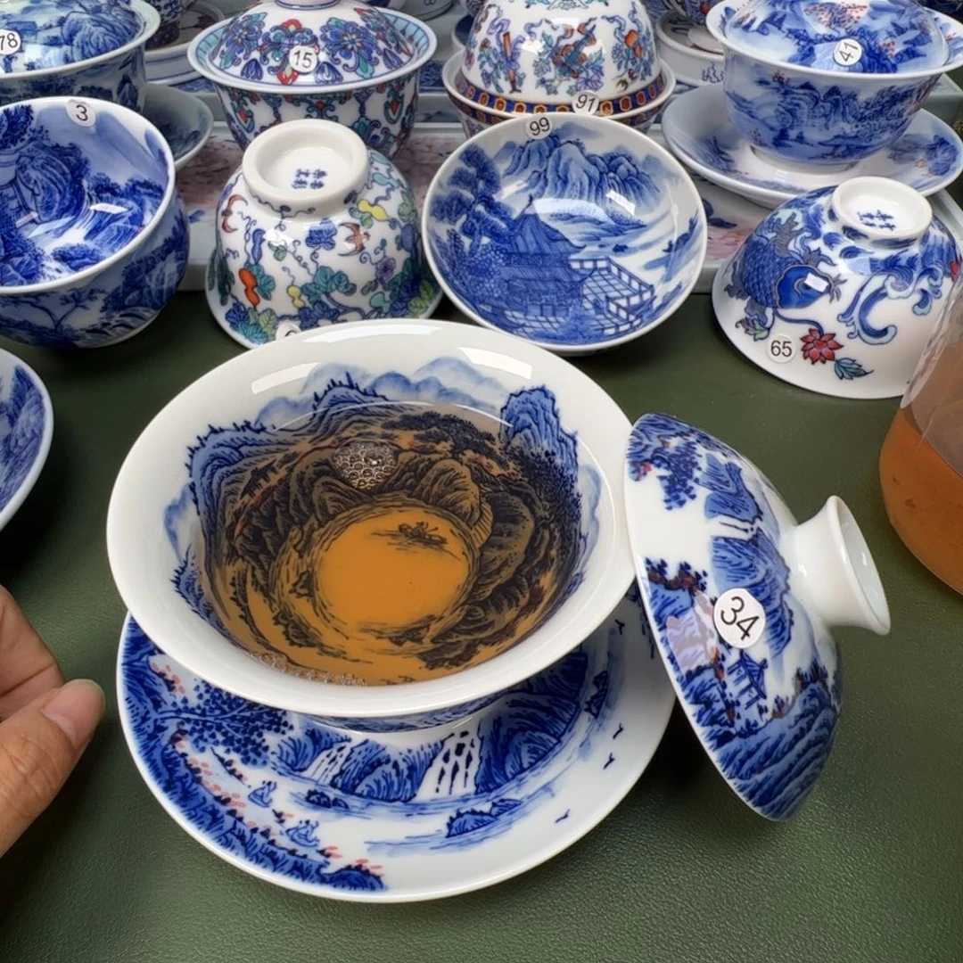 陶瓷景德镇纯手工纯手绘茶具木木34