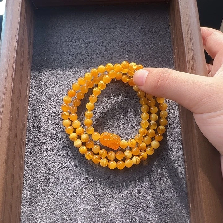 蜜蜡未镶嵌手串6.3mm蜜蜡手串