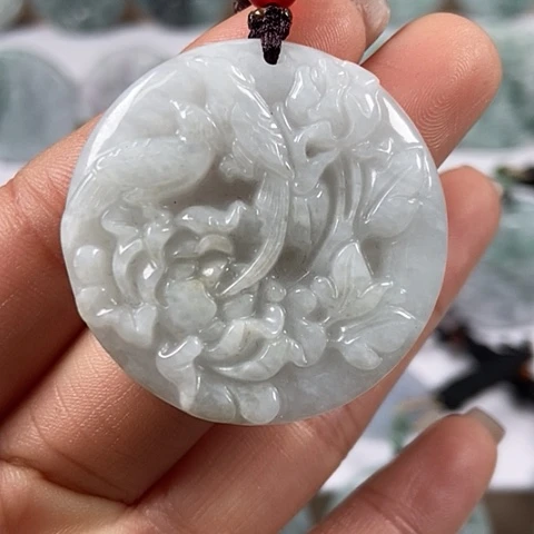 翡翠颈饰未镶嵌鸟语花香喜上眉梢福利