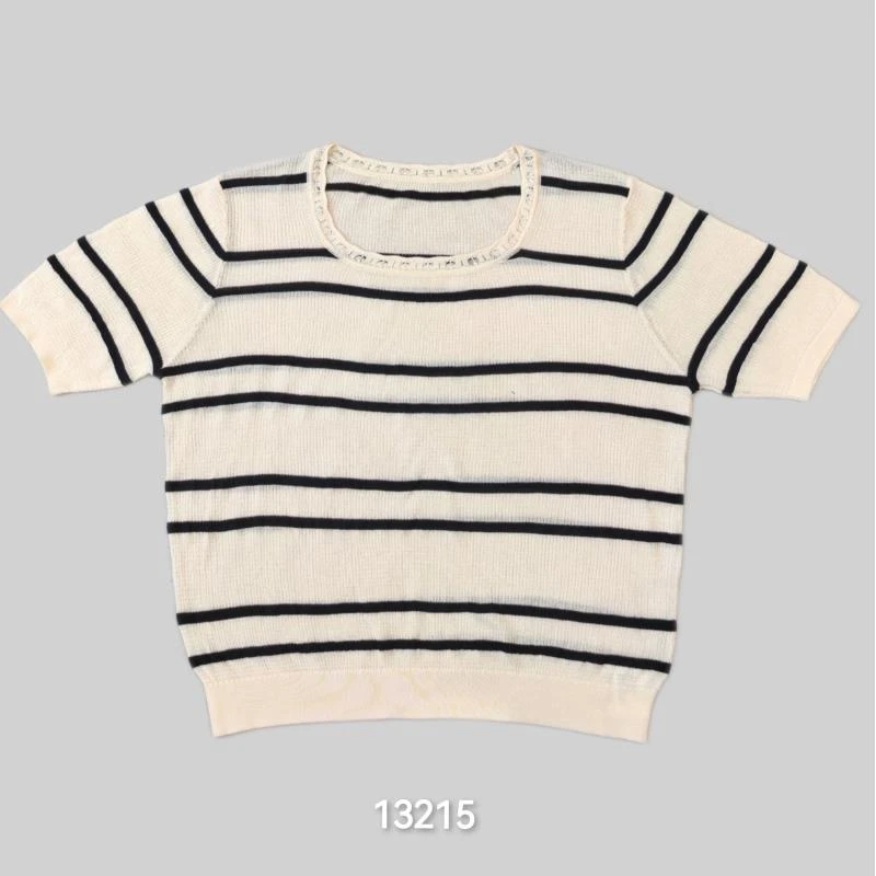 13215（部分无水洗唛，介意慎拍）WANGDAN新款条纹方领短袖