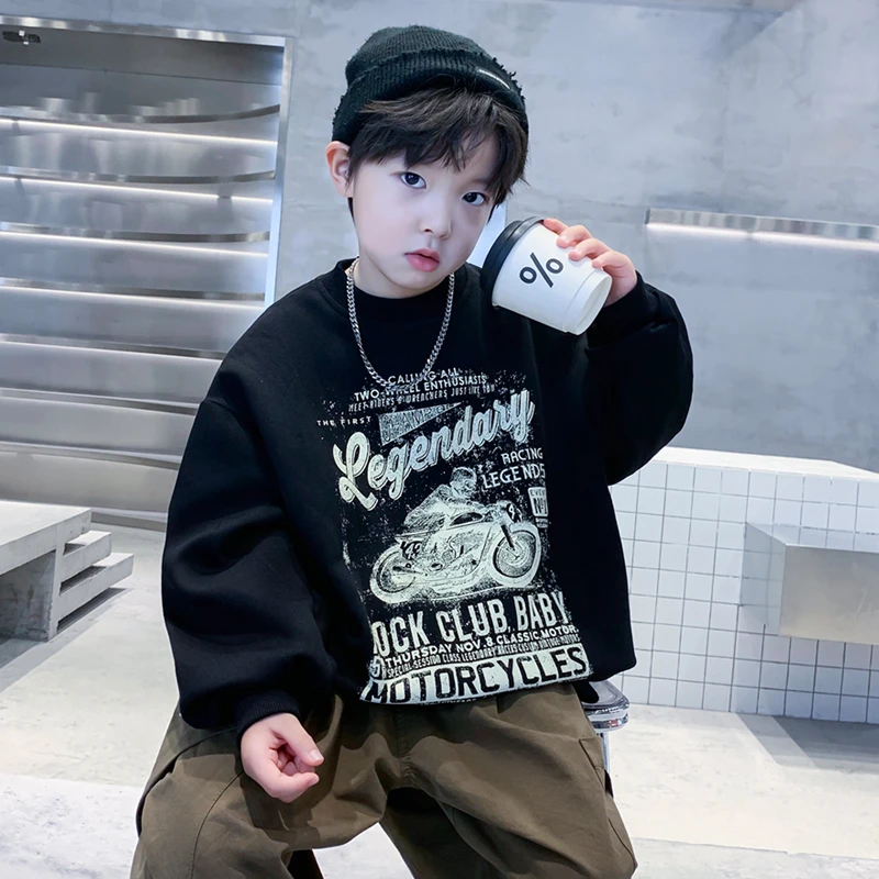 儿童装男童春装卫衣2025新款中大童春季男孩春秋款炸街洋气上衣潮