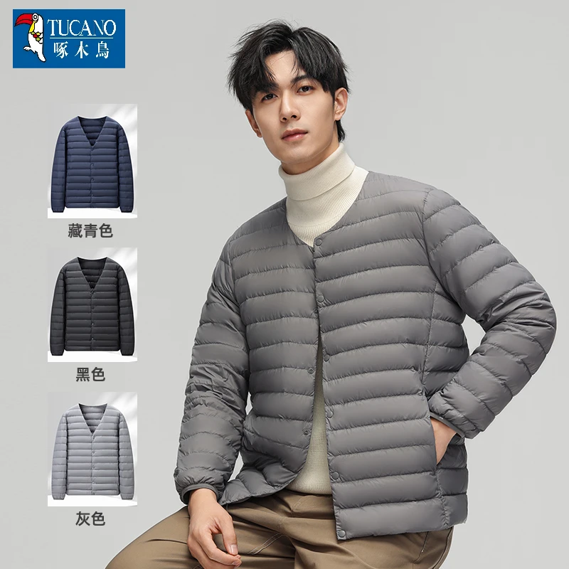啄木鸟羽绒内胆轻薄羽绒服男士秋冬季轻型保暖鸭绒时尚百搭外套男