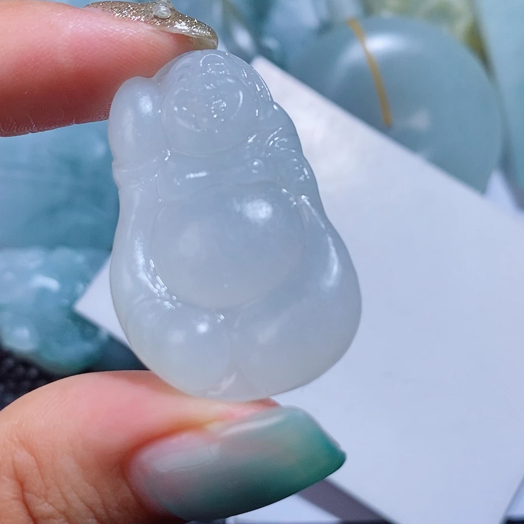 定制翡翠未镶嵌毛货付款后确认抛光