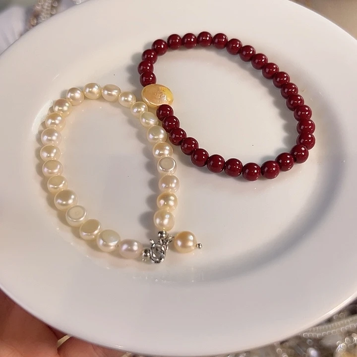 银S925镶嵌淡水珍珠时尚手链设计款