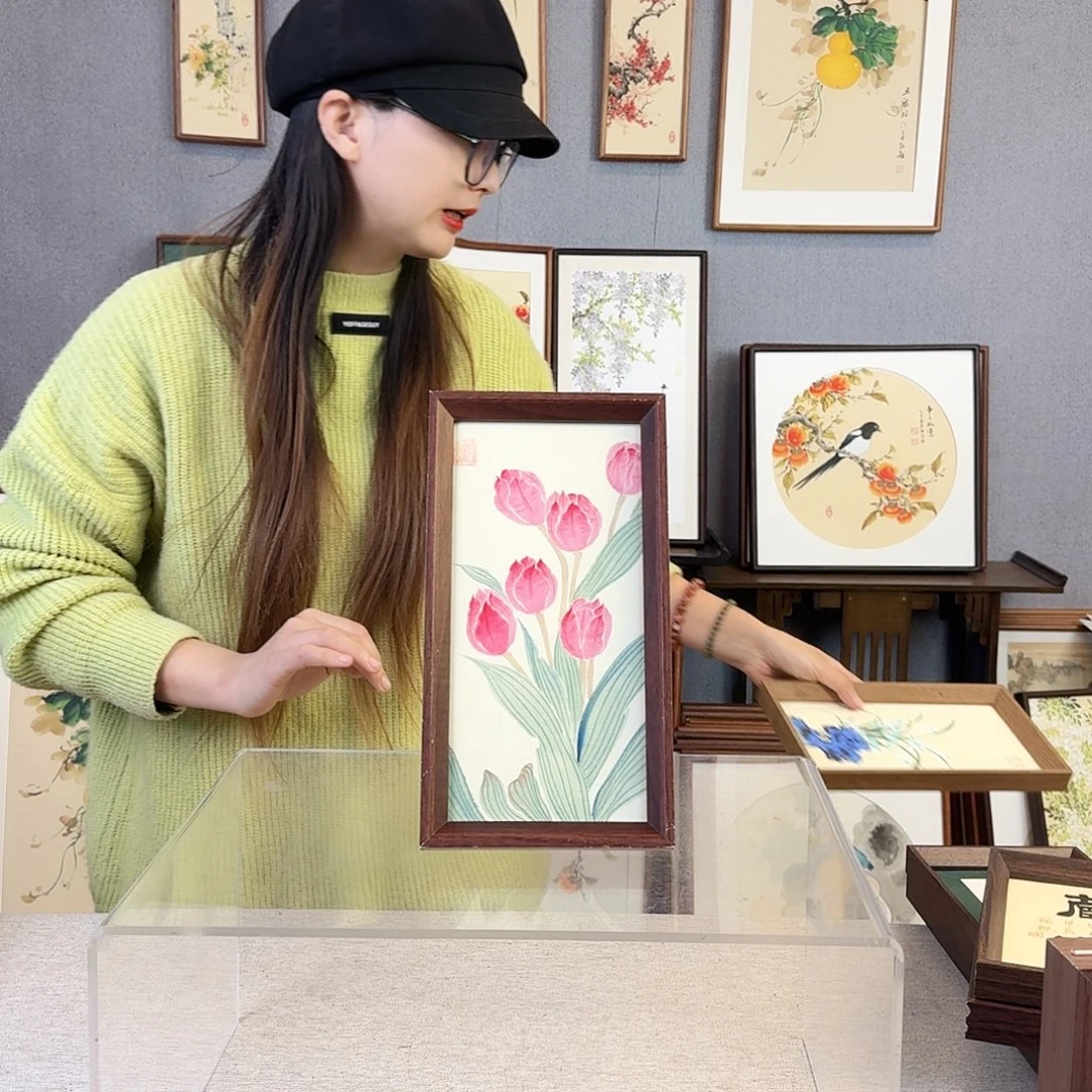 书法纯手绘，纯手写带框尺寸：16×29厘米
