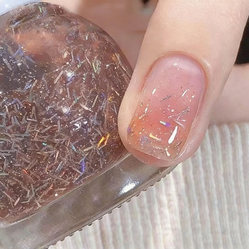 指甲油丝光粉亮片免烤快干指甲油网红热卖美甲油不可剥持久