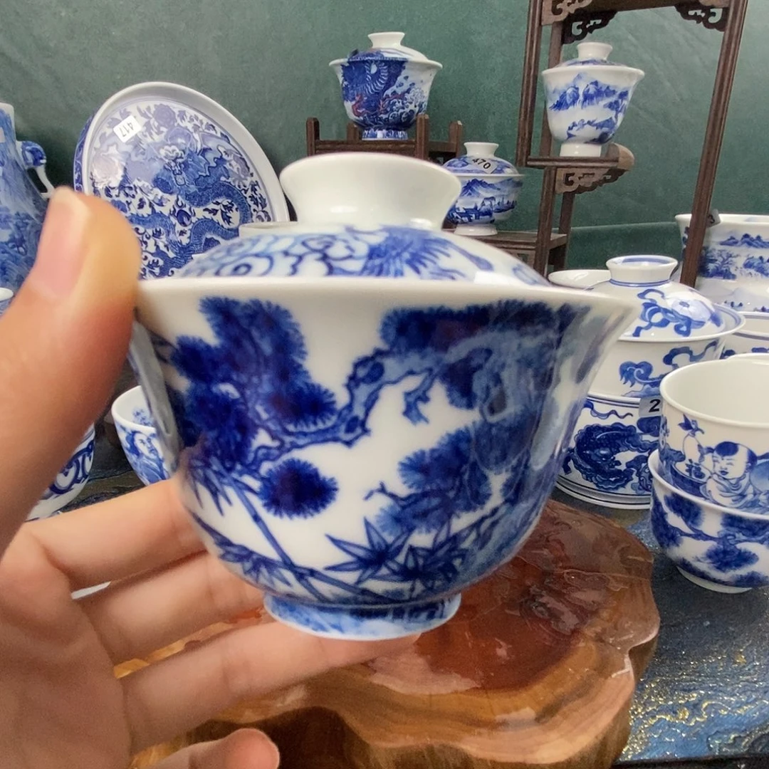 瓷片景德镇手绘青花茶器420