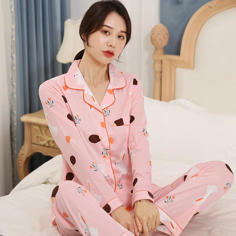 诗意活动【粉丝专享】翻领秋冬女睡衣高标准舒适不褪色不起球家居服