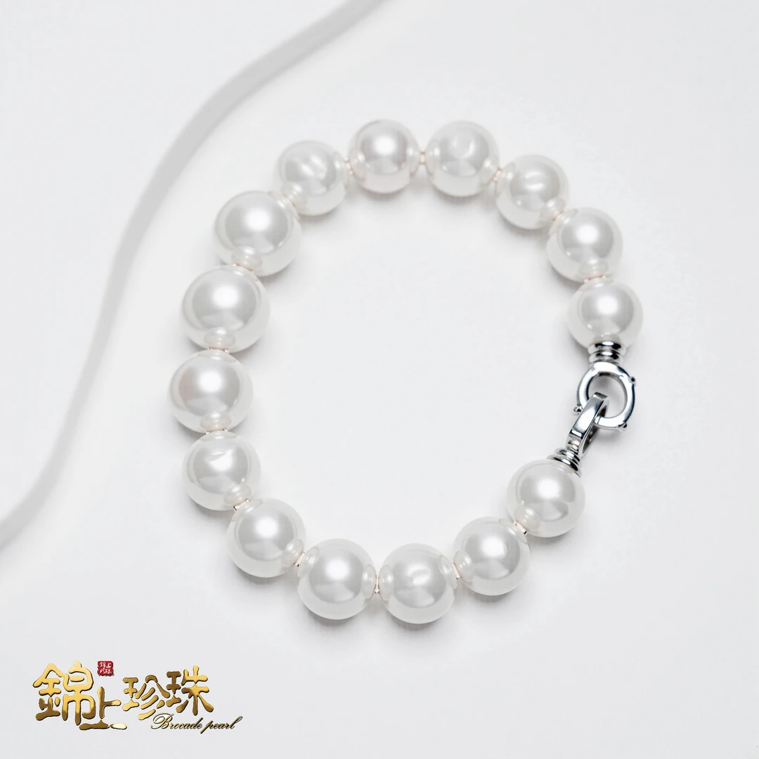 【锦上】9-12mm天然淡水无核珍珠白珠手链（多样性发一）L27401SL0450