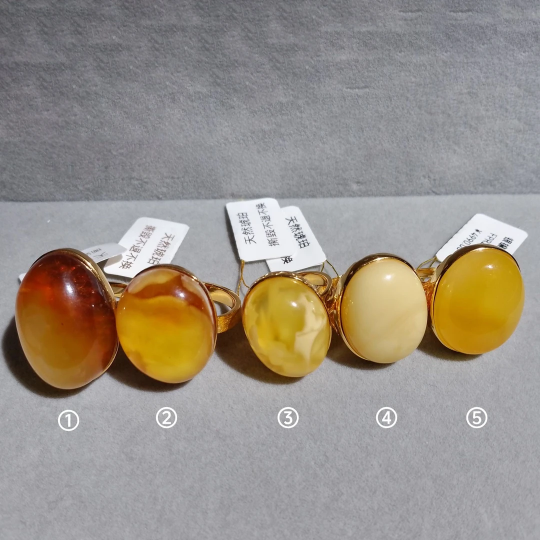 【蜜蜡戒指】非遗手作纯手工灯工鸡油黄礼品小师姐评茶