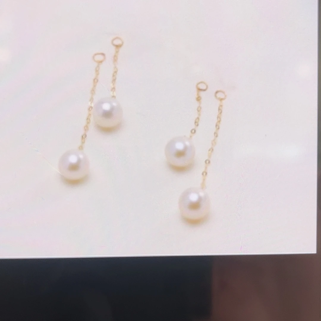 18K金镶嵌淡水珍珠耳饰