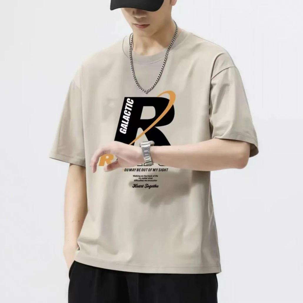 简约印花短袖男士运动百搭宽松休闲时尚圆领透气半袖T恤夏季男装