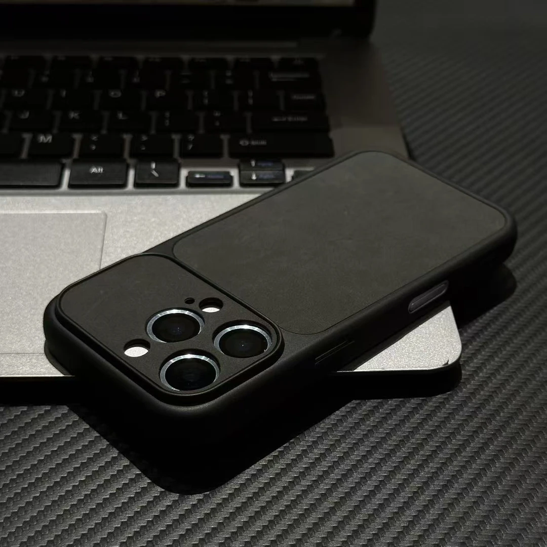 奥菲顿高级黑肤感贴皮适用苹果17promax/16手机壳iPhone15/14潮13