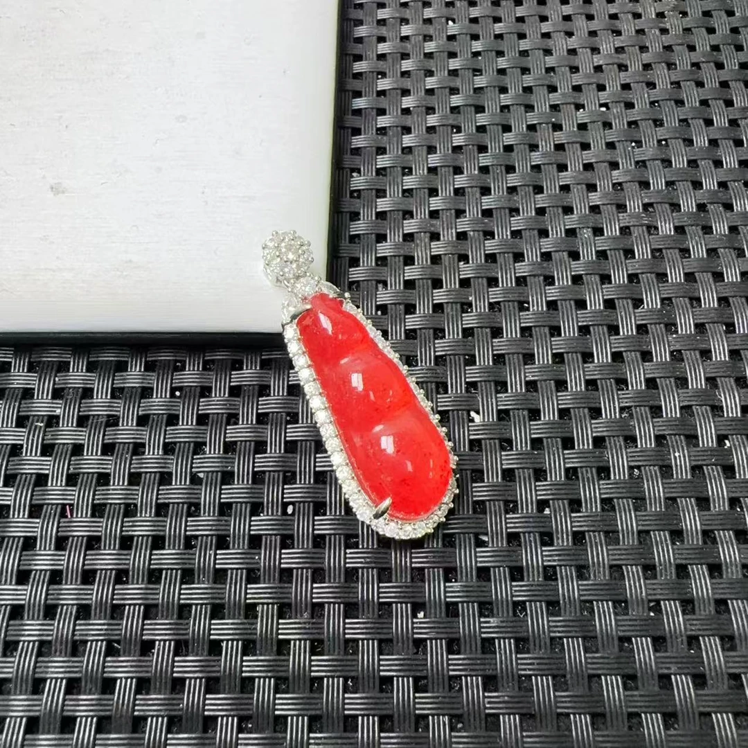 G475红色四季豆时尚吊坠