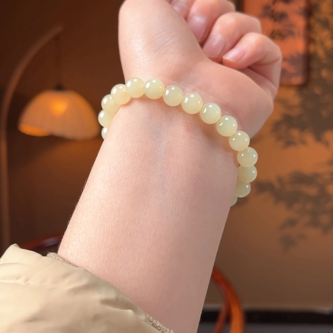 未镶嵌手串和田玉新疆黄口8mm170