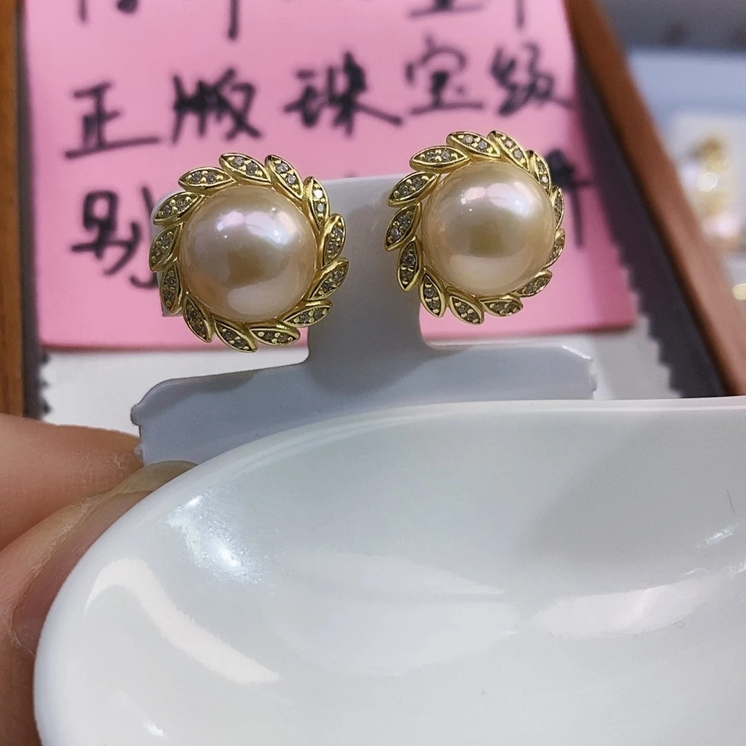 银S925镶嵌特价8A+正版珠宝级别淡水珍珠极光设计款淡水珍