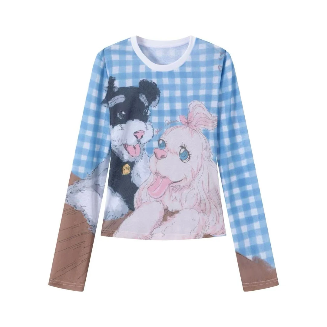 Mto Quinn ｜夏上新白底 满印小狗格纹印花防晒衫699