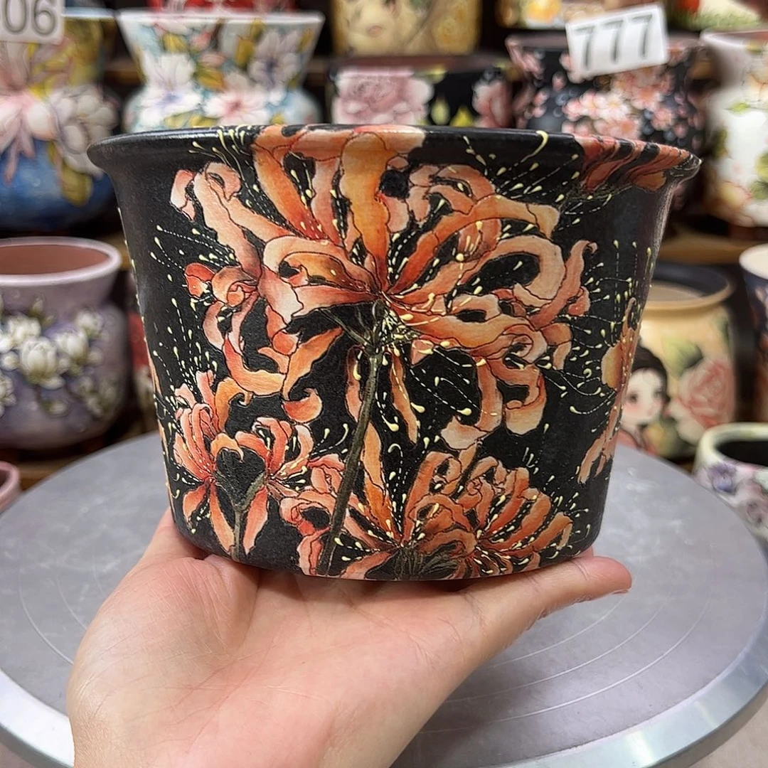 景德镇炫彩手绘口14高11