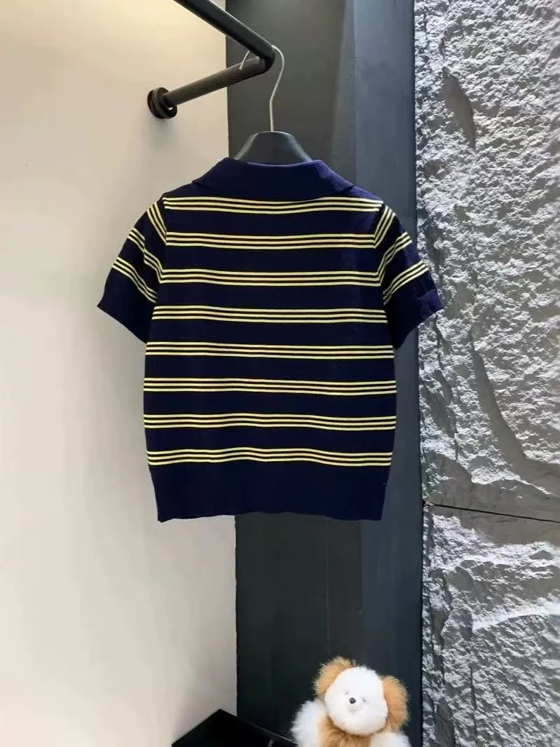 BLUEF m系条纹高级polo针织
