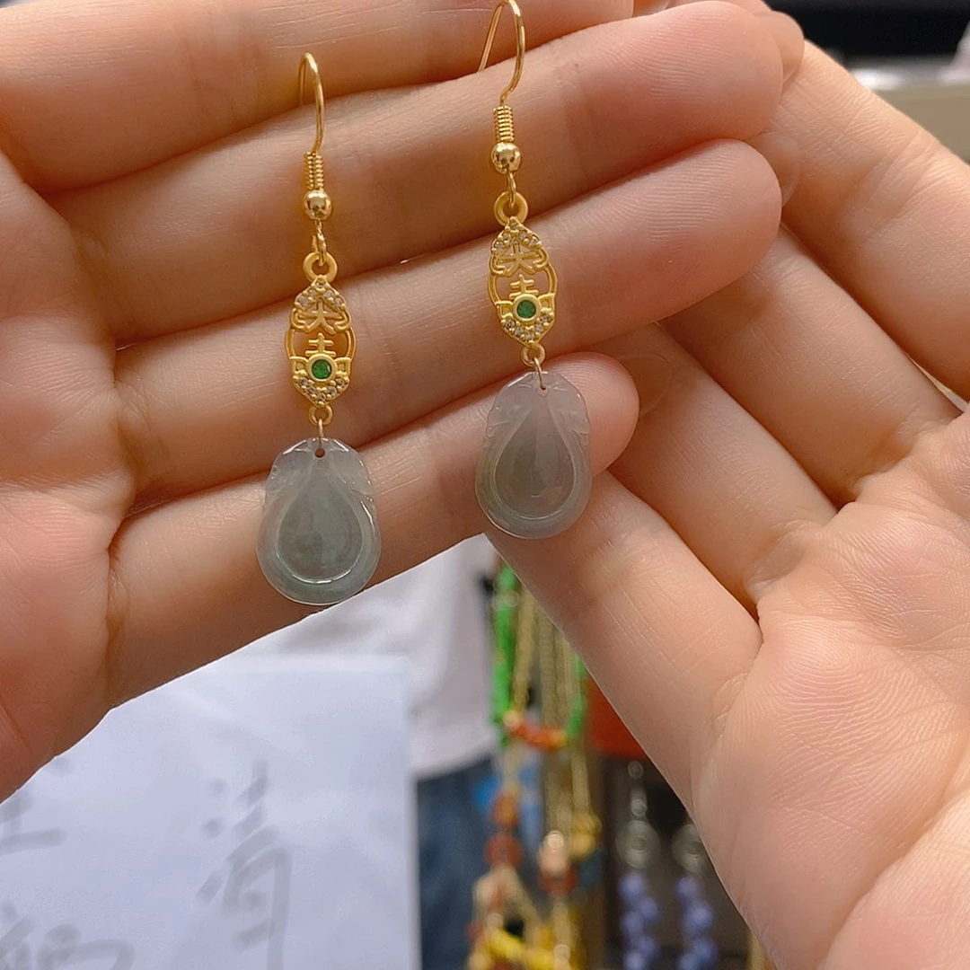 翡翠合金耳饰翡翠