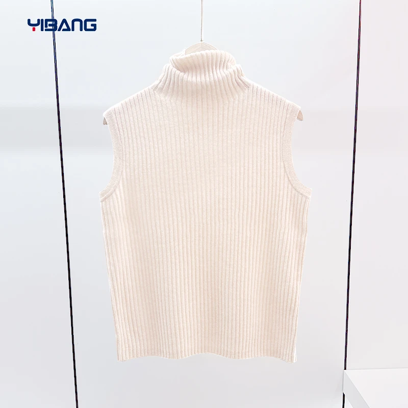 谊邦『康赛妮小山羊绒』堆堆领无袖背心打底衫内搭洋气时尚百搭女装